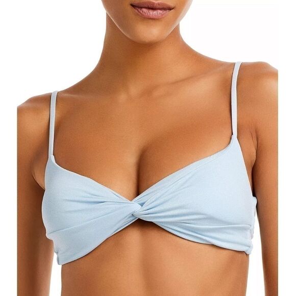 L*Space Ringo Twist Bikini Top swimsuit swimwear sky blue DCup $110, New - Picture 1 of 12